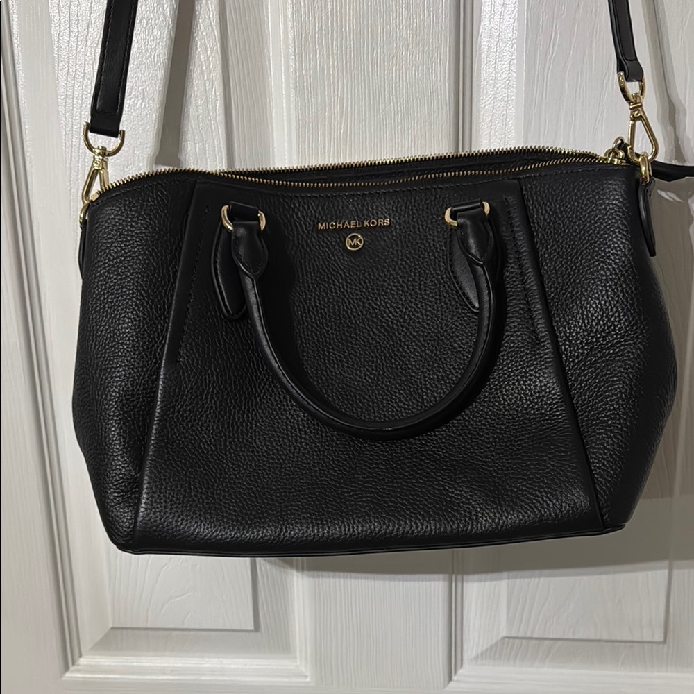 Michael Kors Black Satchel with Gold Hardware